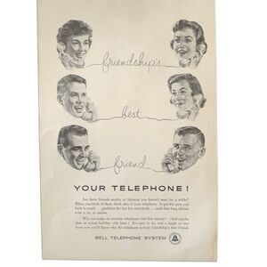 Vintage 1960 Bell Telephone System Friendships Ad Advertisment